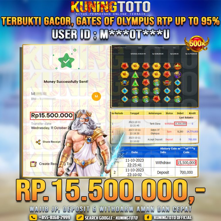 Bukti JP Slot Member KUNING TOTO 11 Oktober 2023 Gates Of Olympus