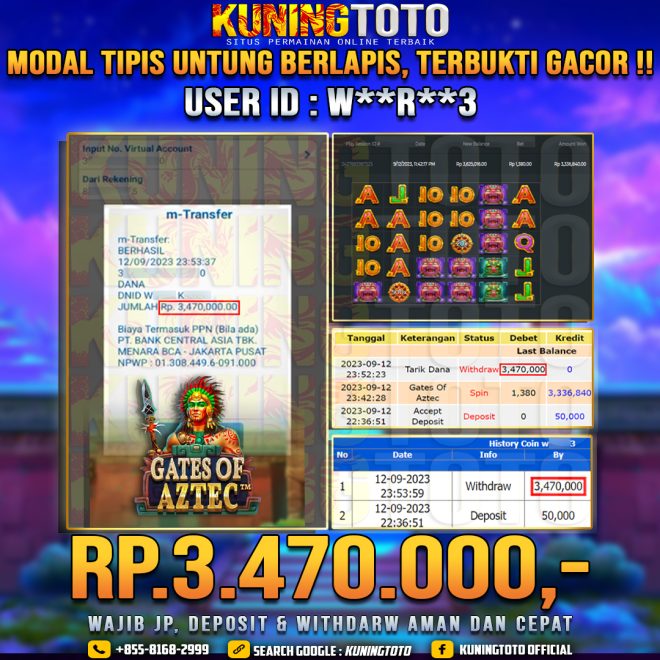 Bukti JP Slot PG Soft Kuningtoto 12 September 2023 Gates Of Aztec