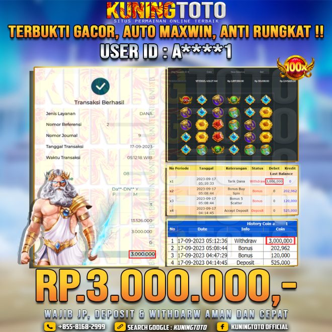 Bukti JP Slot Member KUNING TOTO 17 September 2023 Event Slot