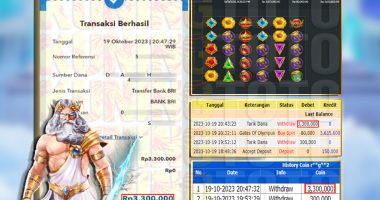 Bukti JP Slot Member KUNING TOTO 19 Oktober 2023 Gates Of Olympus Gacor