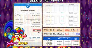 Bukti JP Slot Member KUNING TOTO 19 Oktober 2023 Joker's Jewels