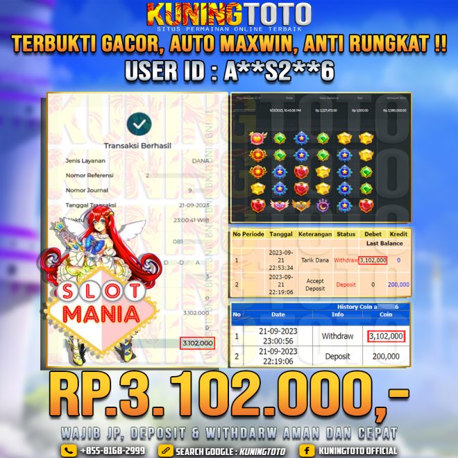 Bukti JP Slot Member KUNING TOTO 21 September 2023 Slot Mania Princess