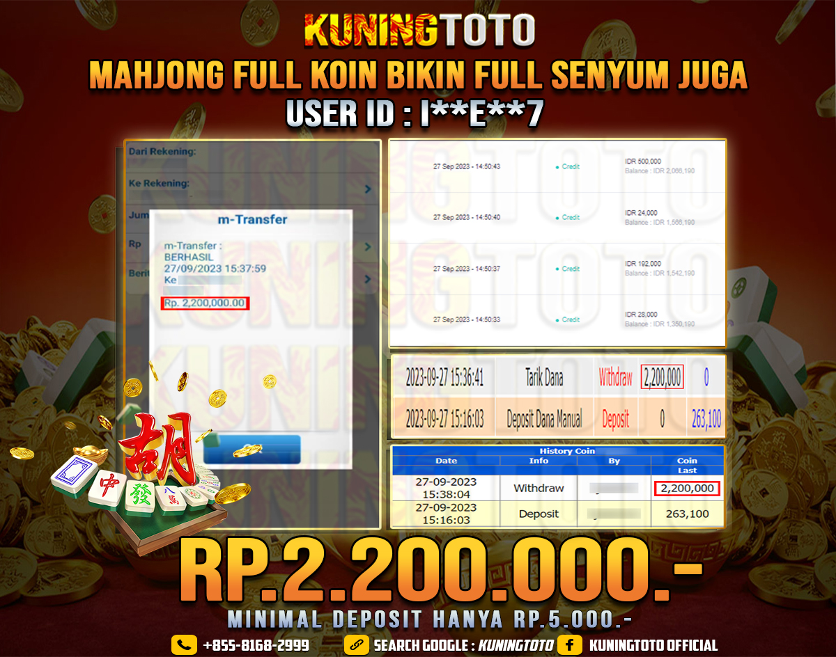 Bukti JP Slot Member KUNING TOTO 27 September 2023 Mahjong Ways