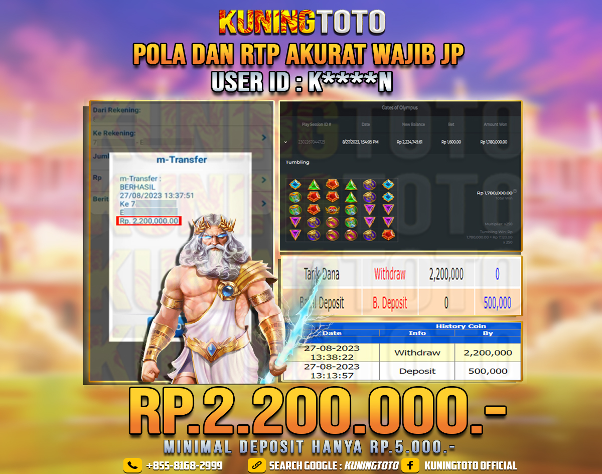 Bukti JP Slot Member KUNING TOTO 27 September 2023 Gates Of Olympus