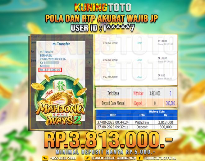 Bukti JP Slot Member KUNING TOTO 27 September 2023 Mahjong Ways 2