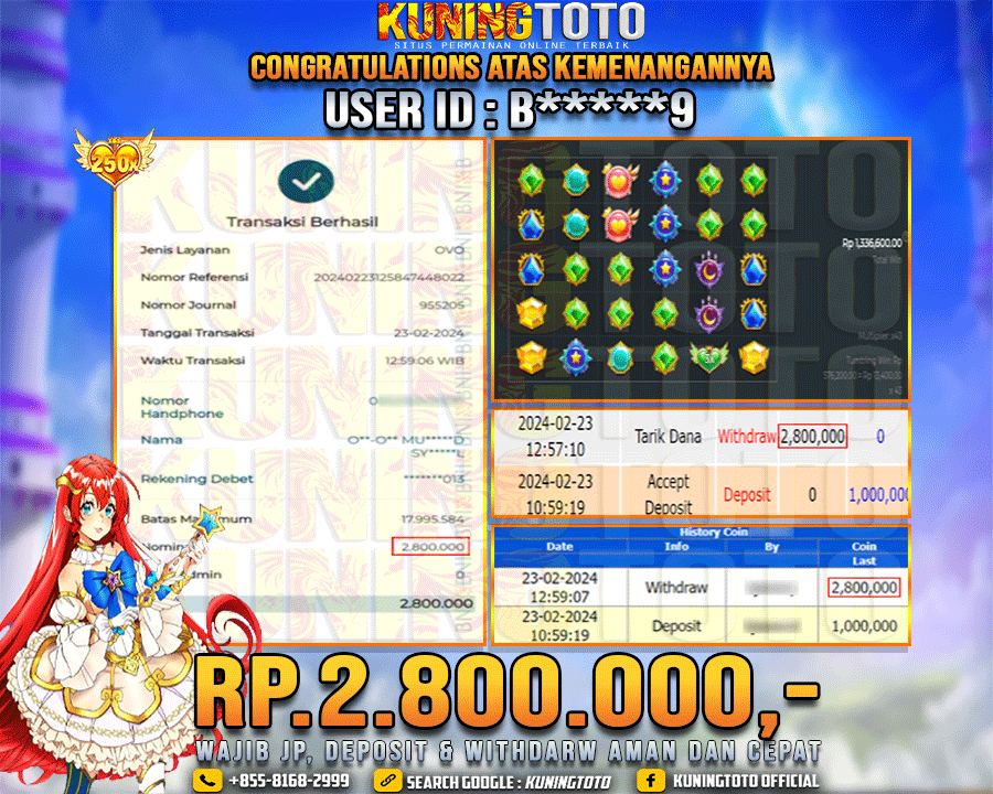 Bukti JP Slot Kuning toto 23 Febuari 2024 Starlight Princess