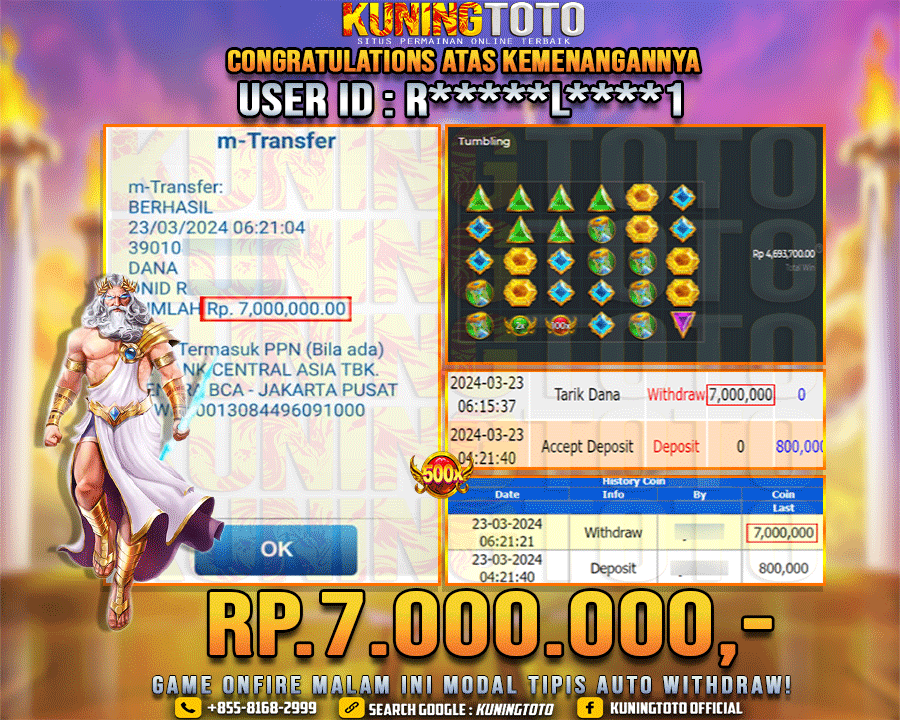 Bukti JP Slot Kuning toto 23 Maret 2024 Gates of Olympus