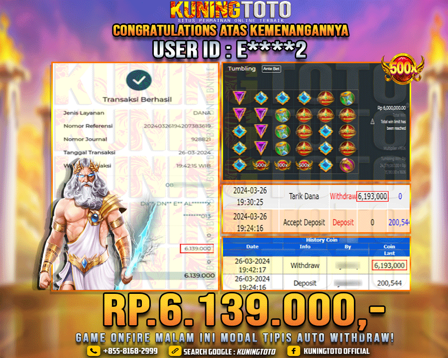 Bukti JP Slot Kuning toto 26 Maret 2024 Gate Of Olympus