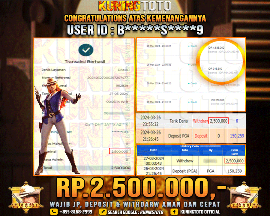 Bukti JP Slot Kuning toto 27 Maret 2024 Wild Bounty Showdown