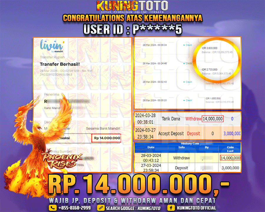 Bukti JP Slot Kuning toto 28 Maret 2024 Phoenix Rises