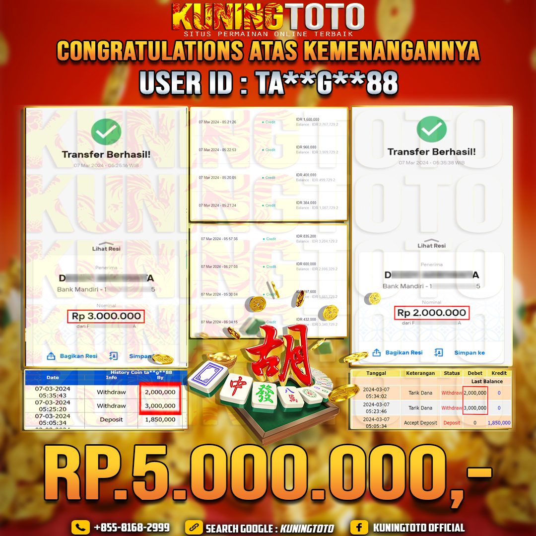 Bukti JP Slot Kuning toto 07 Maret 2024 Mahjong Ways