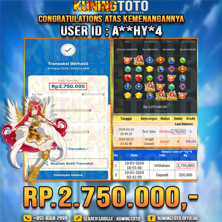 Bukti JP Slot Kuning toto 10 Maret 2024 Starlight Princess x1000