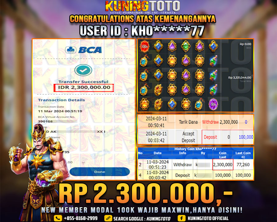 Bukti JP Slot Kuning toto 10 Maret 2024 Gate of Gatot Kaca