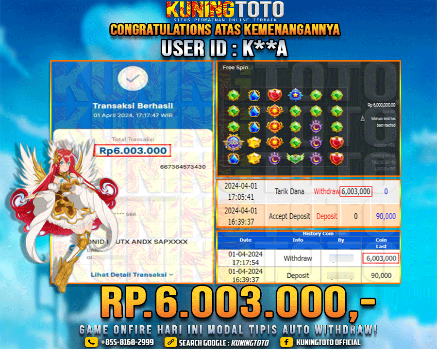 Bukti JP Slot Kuning toto 01 April 2024 Starlight Princess x1000