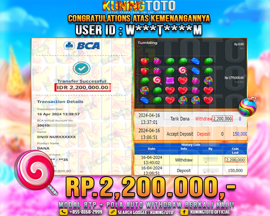 Bukti JP Slot Kuning toto 16 April 2024 Sweet Bonanza