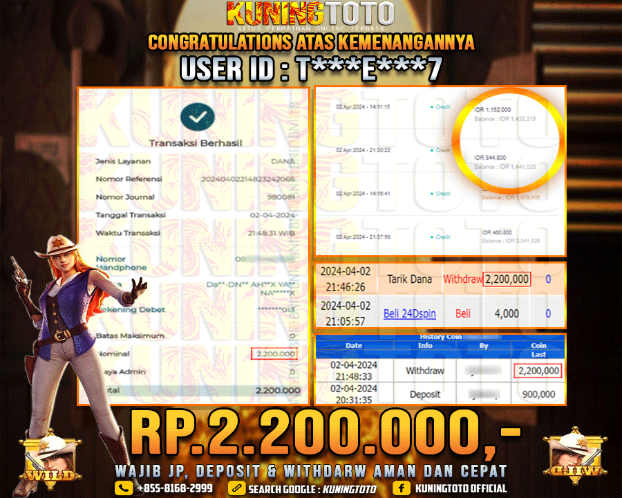 Bukti JP Slot Kuning toto 02 April 2024 Wild Bounty Showdown