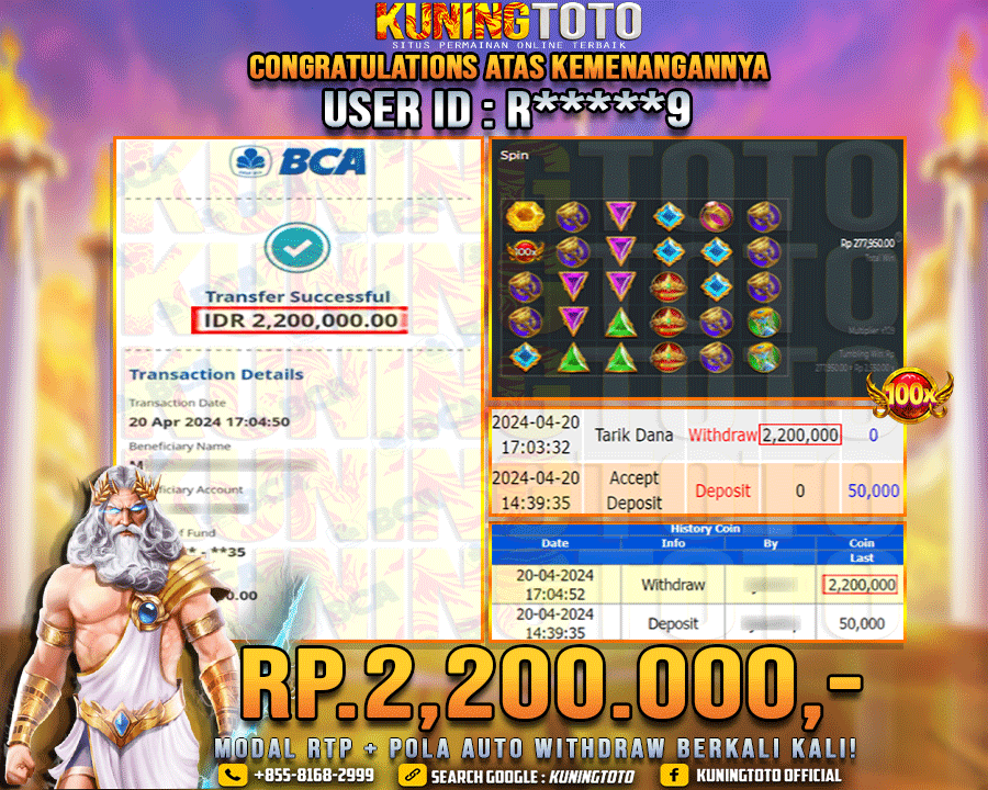 Bukti JP Slot Kuning toto 20 April 2024 Gate of Olympus