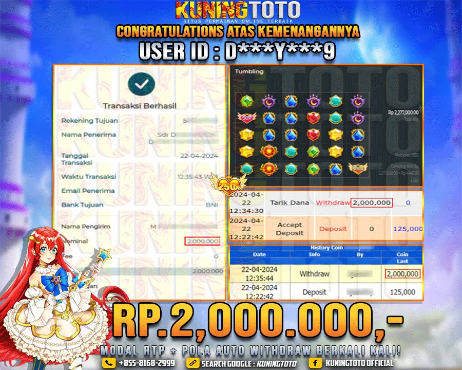 Bukti JP Slot Kuning toto 22 April 2024 Starlight Princess