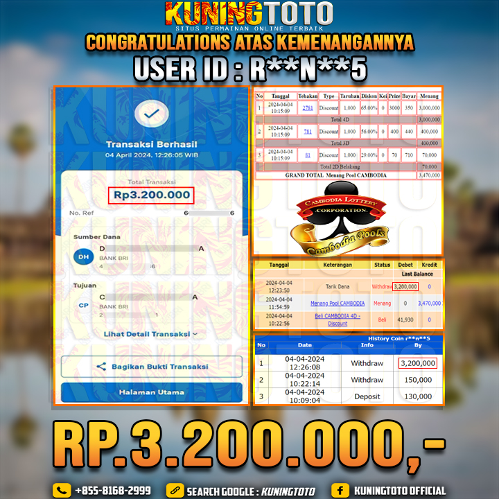 Bukti JP Togel KUNING TOTO 04 April 2024 Cambodia 4d