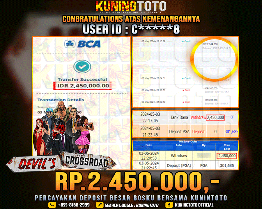 Bukti JP Slot Kuning toto 03 May 2024 Devil's Crossroad