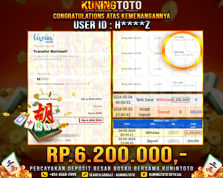 Bukti JP Slot Kuning toto 04 May 2024 Mahjong ways 1