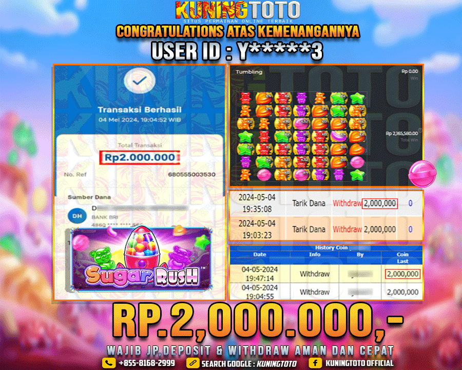 Bukti JP Slot Kuning toto 04 May 2024 Sugar Rush