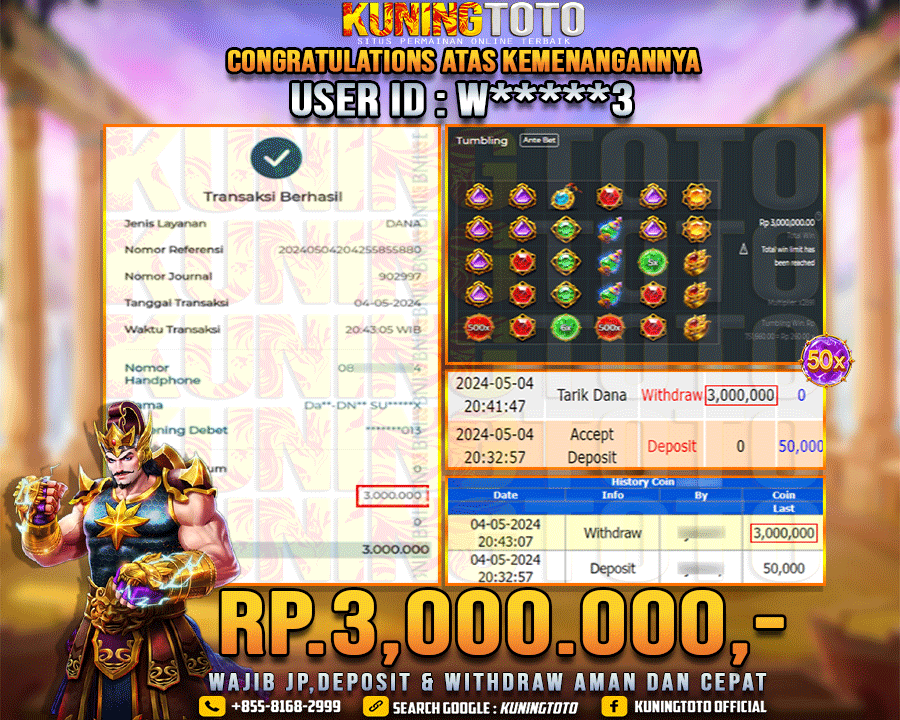 Bukti JP Slot Kuning toto 04 May 2024 Gate of Gatotkaca