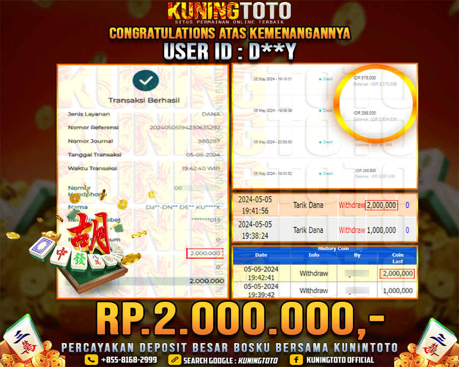 Bukti JP Slot Kuning toto 05 May 2024 Mahjong ways 1