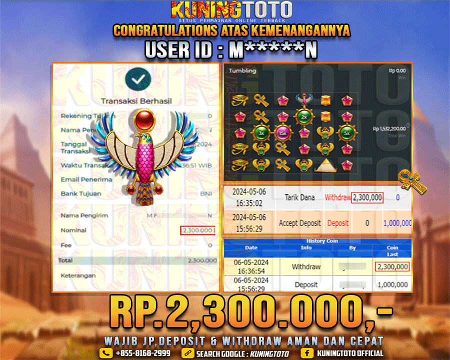 Bukti JP Slot Kuning toto 06 May 2024 Pyramid Bonanza