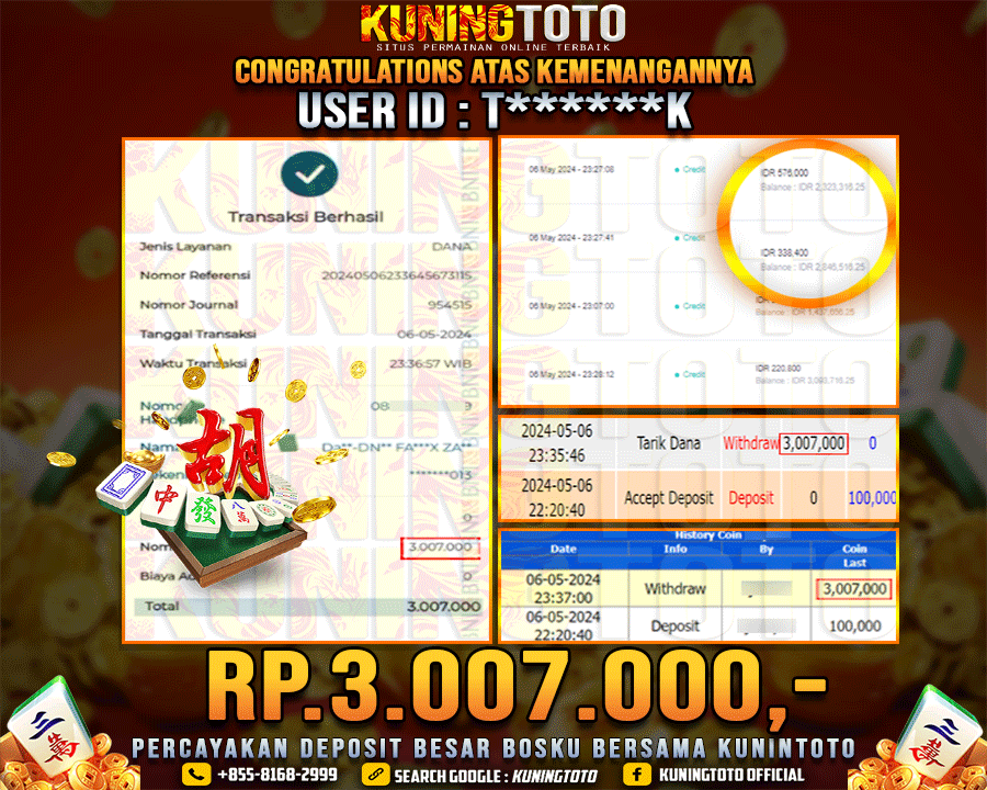 Bukti JP Slot Kuning toto 06 May 2024 Mahjong ways 1