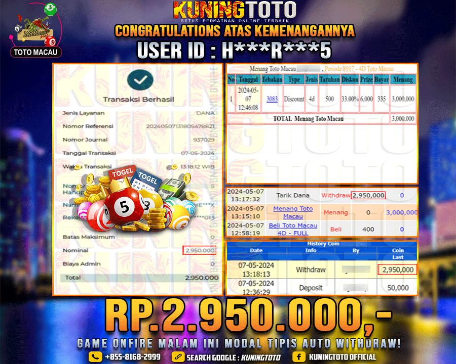 Bukti JP Togel KUNING TOTO 07 May 2024 TOTOMACAU 4D