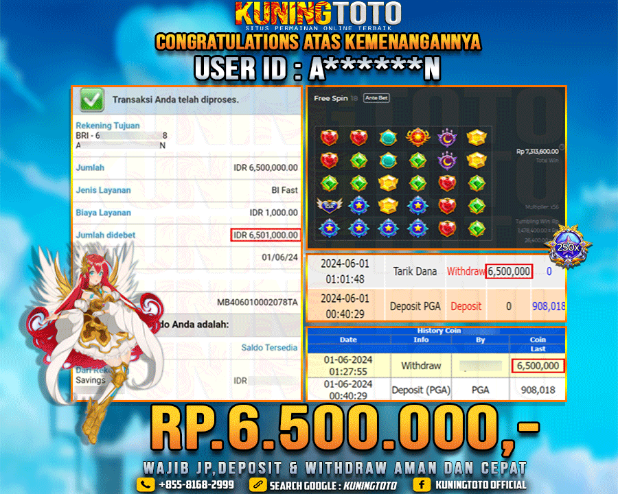 Bukti JP Slot Kuning toto 01 June 2024 Starlight Princess x1000