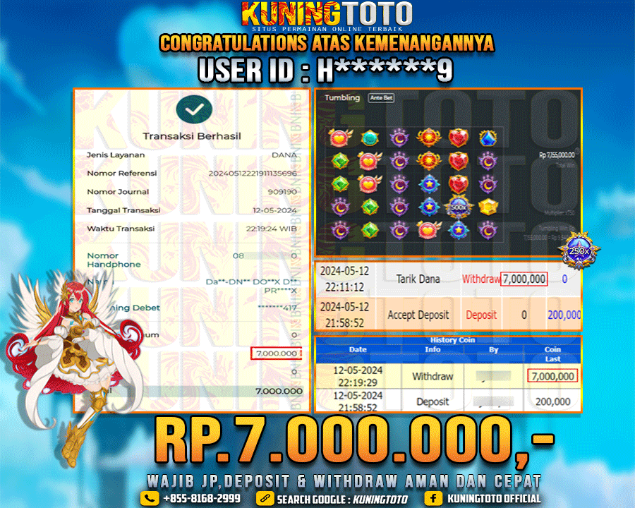 Bukti JP Slot Kuning toto 12 May 2024 Starlight princess x1000