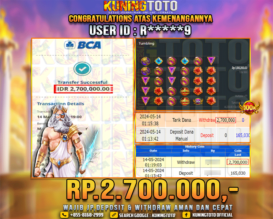 Bukti JP Slot Kuning toto 14 May 2024 Gate of Olympus