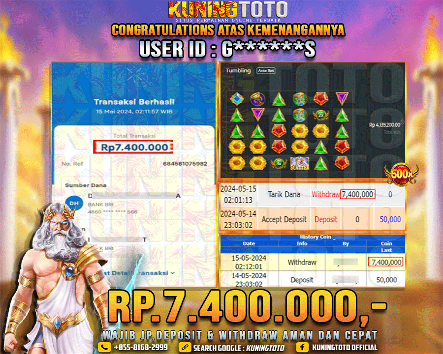 Bukti JP Slot Kuning toto 15 May 2024 Gate of Olympus