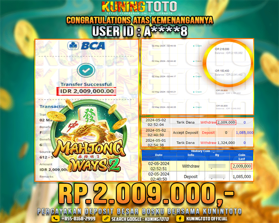 Bukti JP Slot Kuning toto 02 May 2024 Mahjong ways 2