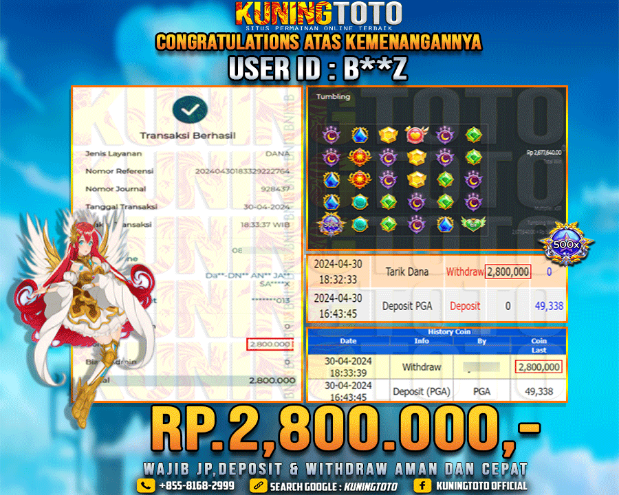 Bukti JP Slot Kuning toto 30 April 2024 Starlight Princess x1000