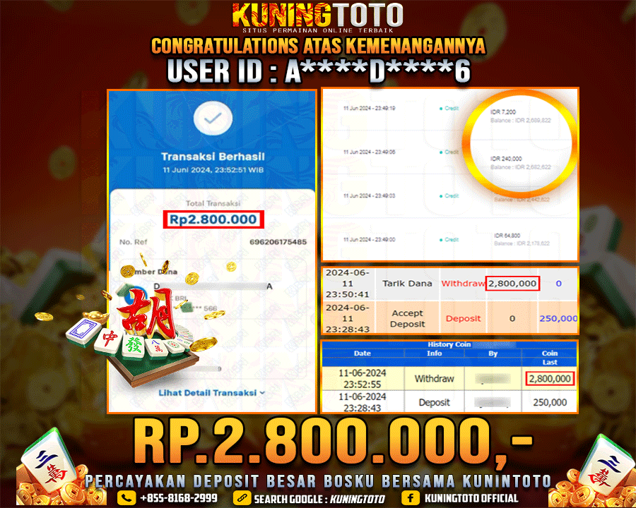 Bukti JP Slot Kuning toto 11 June 2024 Mahjong ways 1