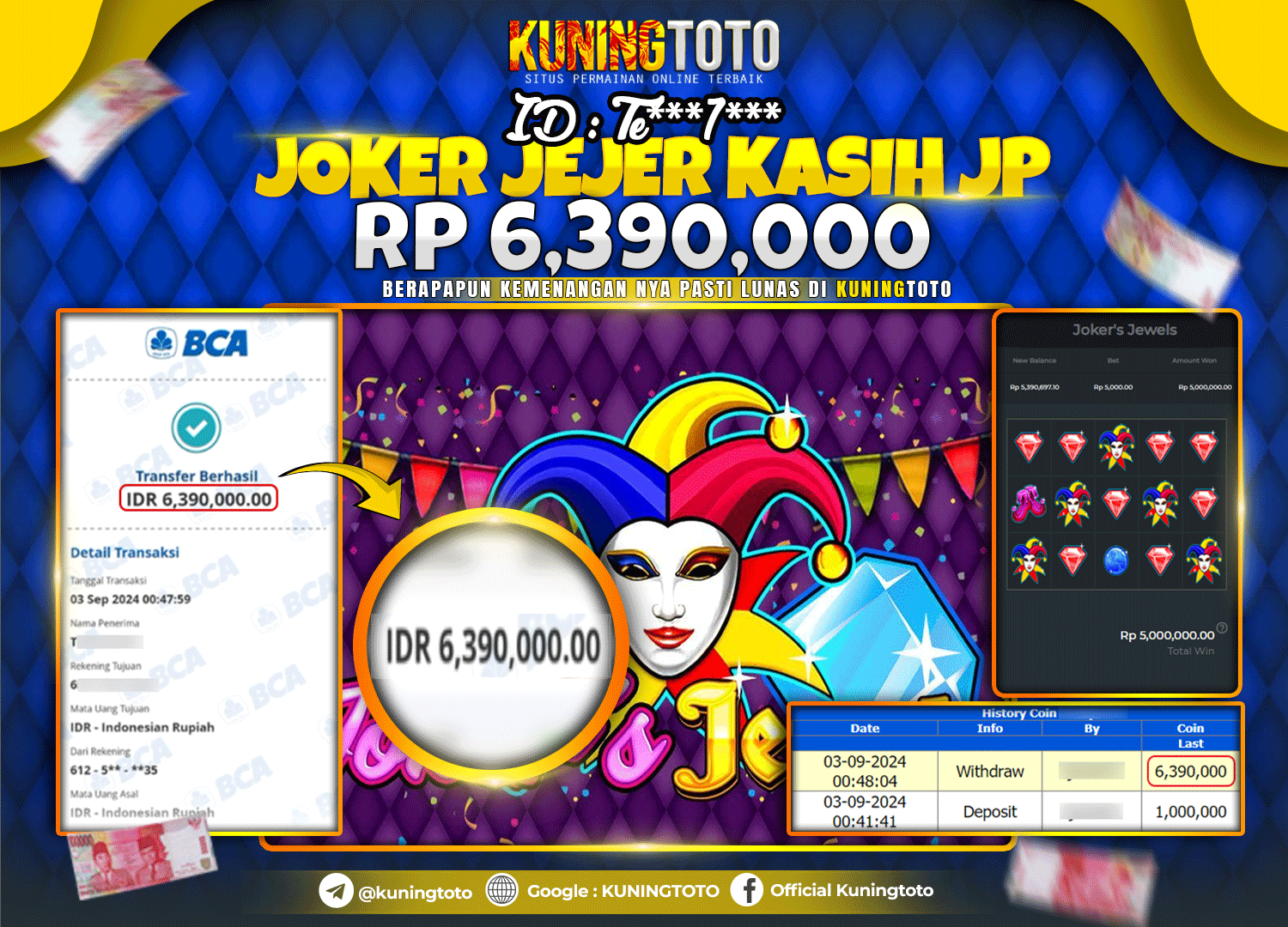 Bukti JP Slot Kuning toto 03 September 2024 Joker Jewels