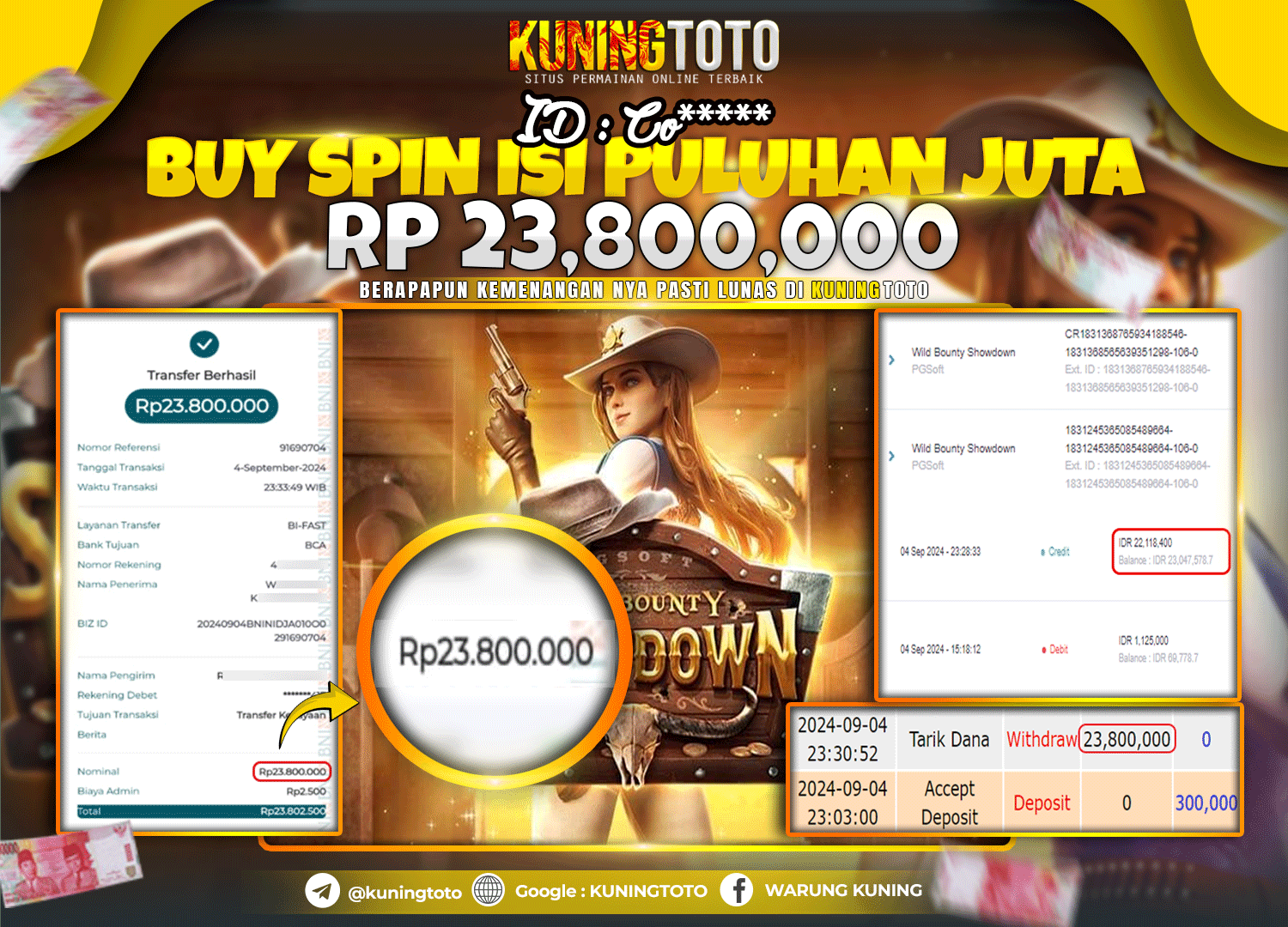 Bukti JP Slot Kuning toto 04 September 2024 Wild Bounty Showdown