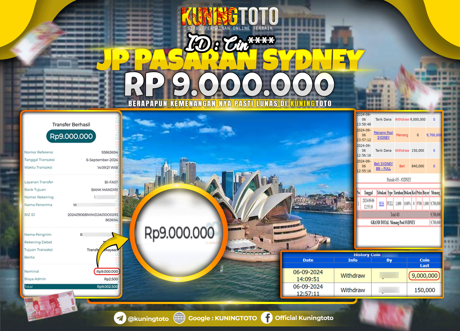 Bukti JP Togel KUNING TOTO 06 September 2024 Togel Pasaran Sydney