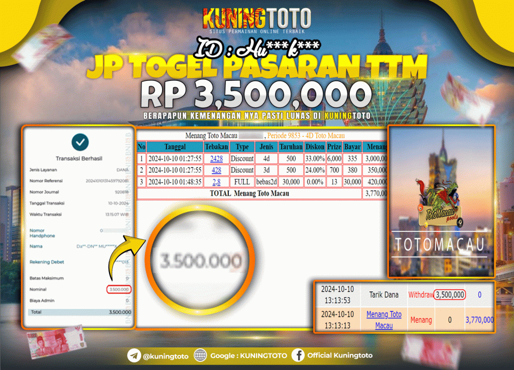 Bukti JP Togel Kuning toto 10 Oktober 2024 Pasaran TotoMacau