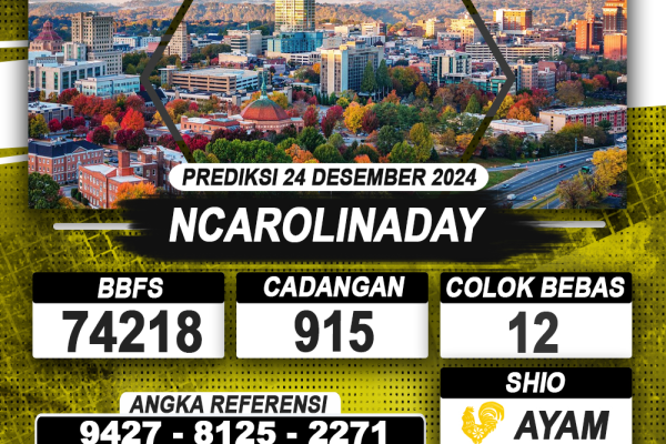 PREDIKSI NCAROLINADAY 24 DEC 2024 | PREDIKSI TOGEL KUNINGTOTO