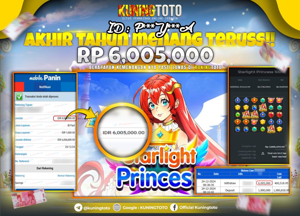 Bukti JP Slot KuningToto 24 December 2024 Starlight Princess