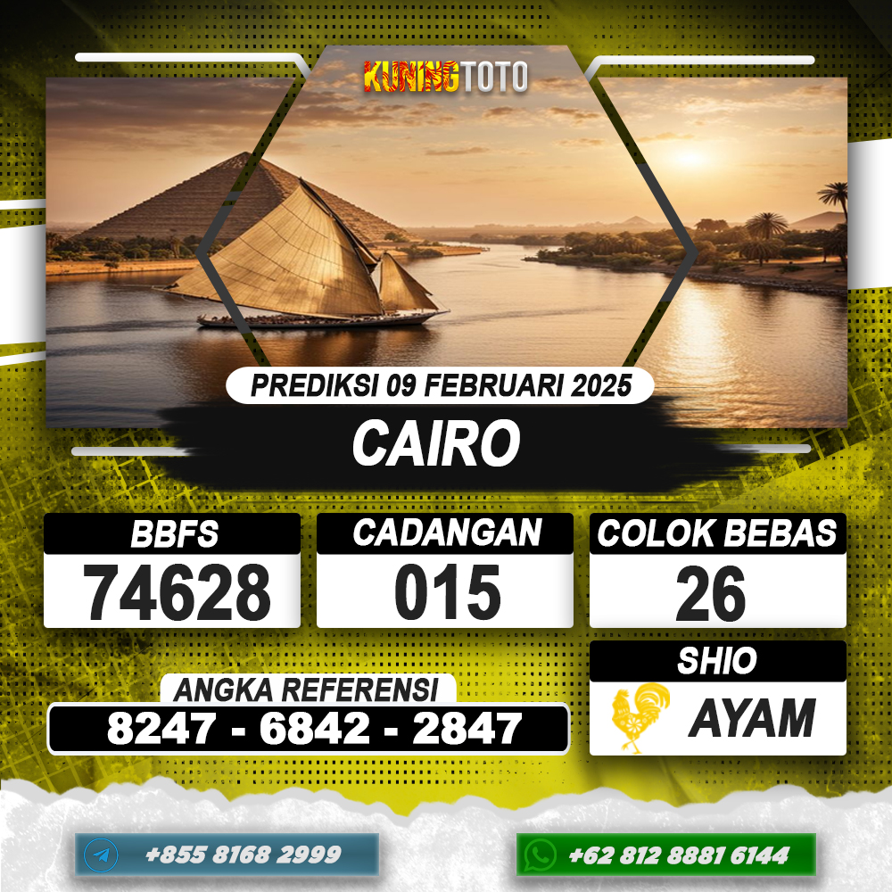 PREDIKSI CAIRO 09 FEB 2025 | PREDIKSI TOGEL KUNINGTOTO