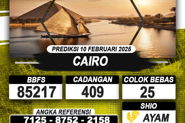 PREDIKSI CAIRO 10 FEB 2025 | PREDIKSI TOGEL KUNINGTOTO