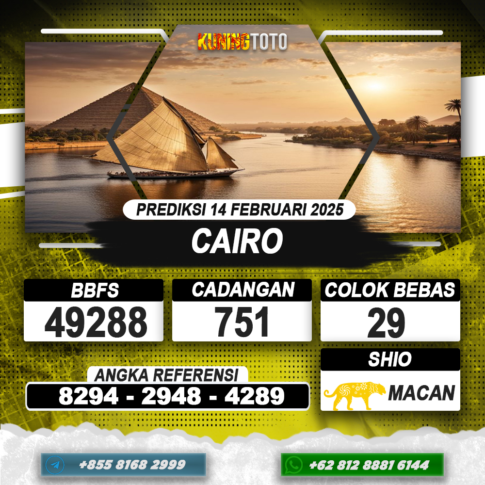 PREDIKSI CAIRO 14 FEB 2025 | PREDIKSI TOGEL KUNINGTOTO