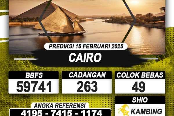 PREDIKSI CAIRO 15 FEB 2025 | PREDIKSI TOGEL KUNINGTOTO