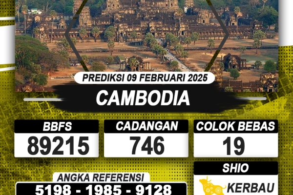 PREDIKSI CAMBODIA 09 FEB 2025 | PREDIKSI TOGEL KUNINGTOTO