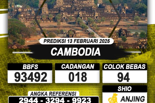 PREDIKSI CAMBODIA 13 FEB 2025 | PREDIKSI TOGEL KUNINGTOTO